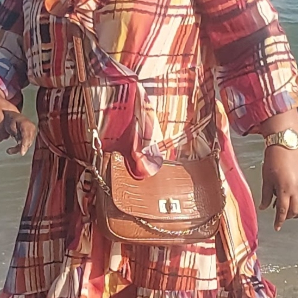 Red Long Sleeve V-Neck Sundress